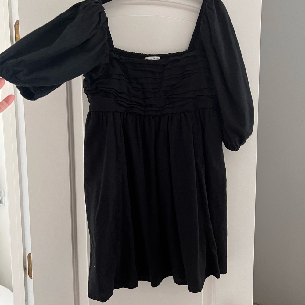 A&F Emerson Linen-Blend Puff Sleeve Mini Dress - Worn 1X